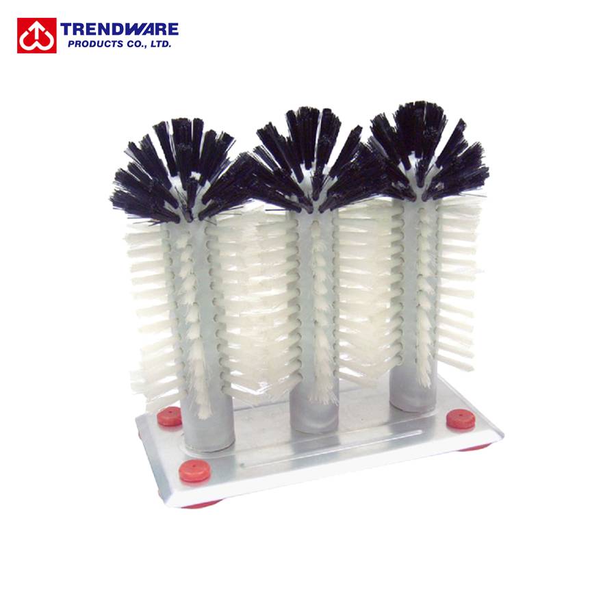 3-Brush Sink Glass Washer Brush with Suction Cup Feet